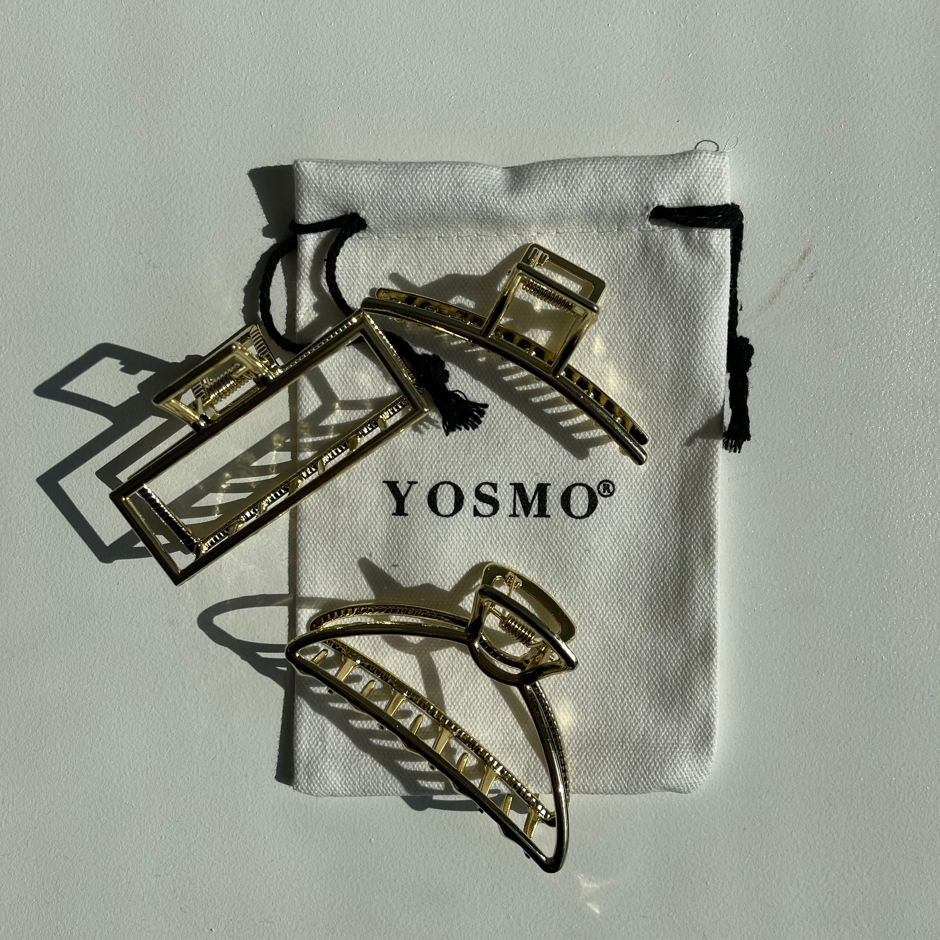 YOSMO Metalen Haarklem - Goud - Medium - 3 stuks