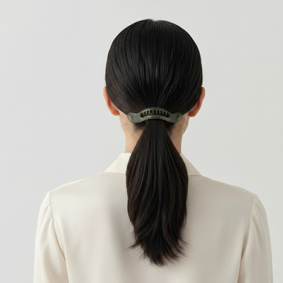 yosmo-haarclip-speels-groen-in-model