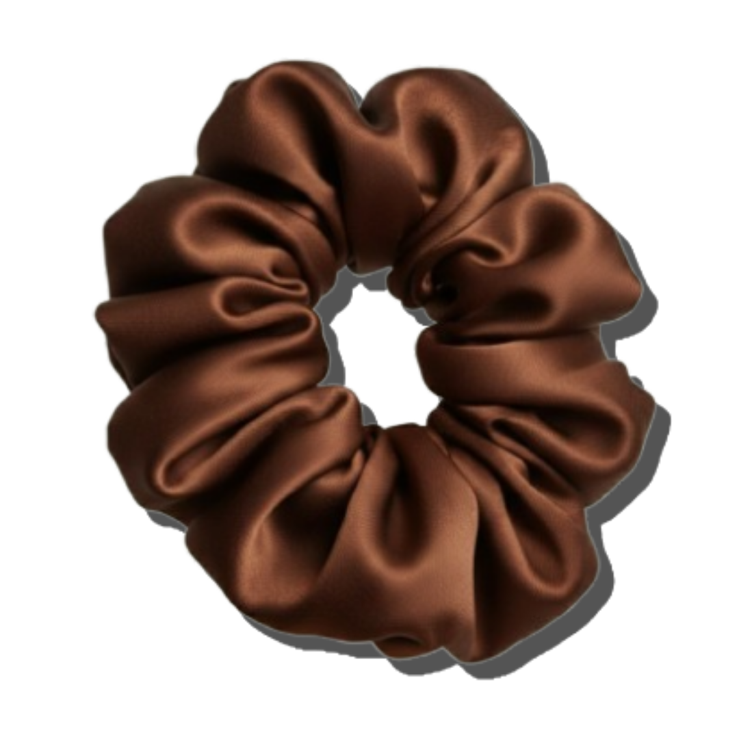 yosmo-zijden-scrunchie-groot-donkerbruin