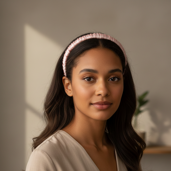 yosmo-bandeau-op-hoofd-model-roze-zijde