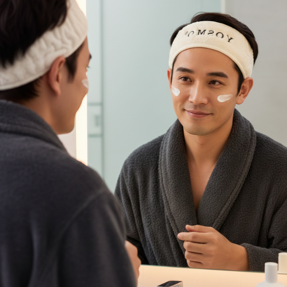 yosmo-skincare-haarband-ivoor-op-hoofd-model