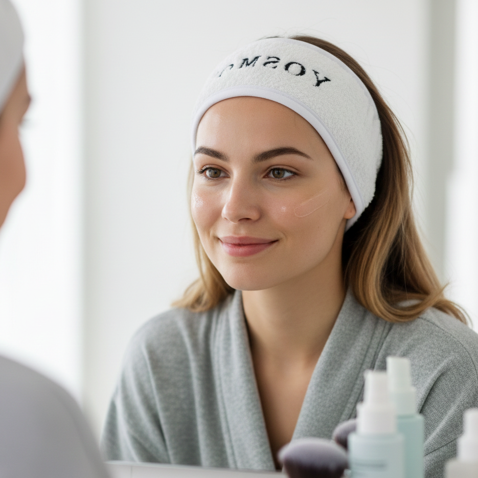 yosmo-skincare-haarband-wit-op-hoofd-model