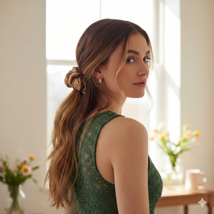 yosmo-zijden-scrunchie-groot-in-haar-model-champagne